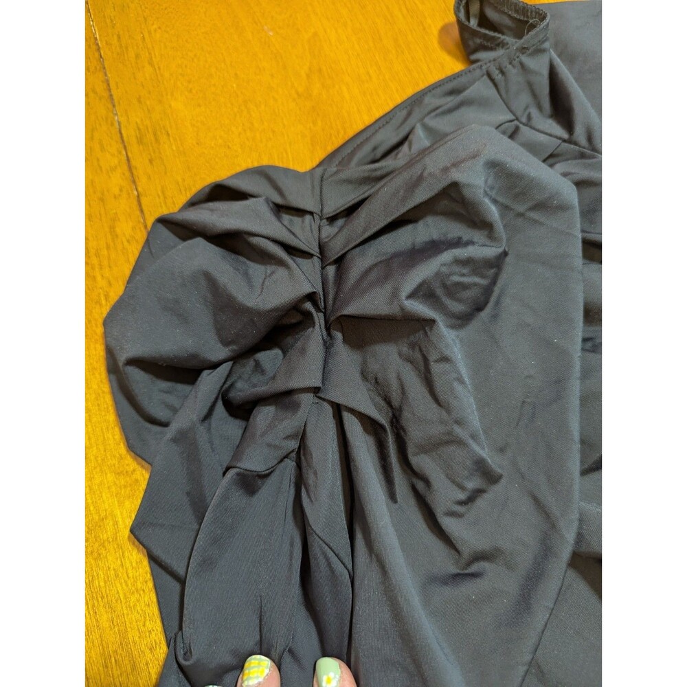 NWT Princess Polly Antilles One Shoulder Bodysuit Black Size 6 Ruched Party - Picture 3 of 6